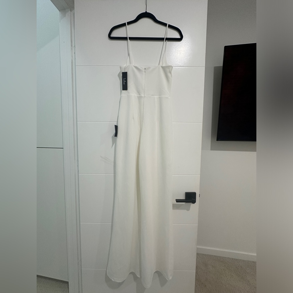 Lulus Cheers to Chic Ivory Bridal Wide-Leg Jumpsuit | NWT Size S - Picture 14 of 17